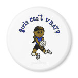 Dark Girls Volleyball in Blue Uniform Magnets