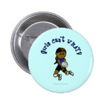 Dark Girls Volleyball in Blue Uniform Pins