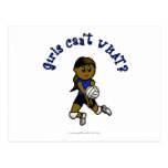Dark Girls Volleyball in Blue Uniform Post Cards