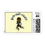 Dark Girls Volleyball in Blue Uniform Stamps