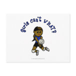 Dark Girls Volleyball in Blue Uniform Postcards
