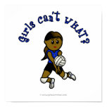 Dark Girls Volleyball in Blue Uniform Prints