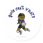 Dark Girls Volleyball in Blue Uniform Stickers