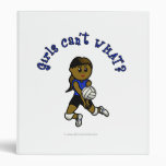 Dark Girls Volleyball in Blue Uniform Vinyl Binder