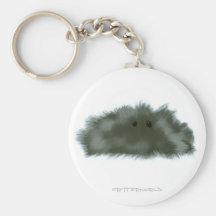 Dark Glossy Puffball Critter Keychain