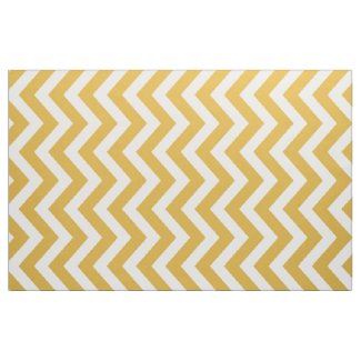 Dark Gold and White Chevron Stripe Fabric by Peacock_Cards