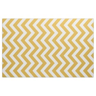 Dark Gold and White Chevron Stripe Fabric