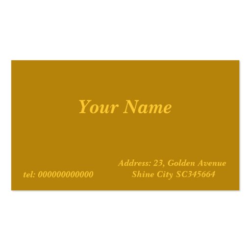 dark gold business card (front side)