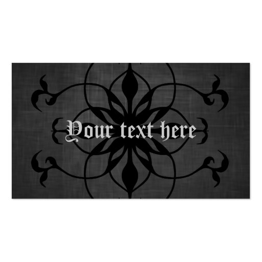 Dark Gothic flower business cards to personalize (front side)