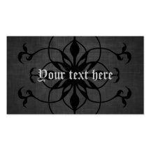 Dark Gothic flower business cards to personalize