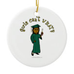 Dark Graduate in Green Christmas Ornaments