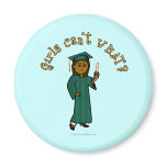 Dark Graduate in Green Fridge Magnets