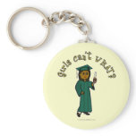 Dark Graduate in Green Key Chains