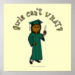 Dark Graduate in Green Print