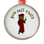 Dark Graduate in Red Christmas Ornament