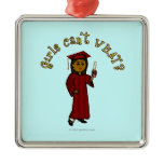 Dark Graduate in Red Christmas Tree Ornaments