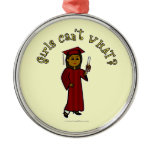 Dark Graduate in Red Christmas Tree Ornaments
