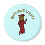 Dark Graduate in Red Fridge Magnet