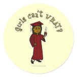 Dark Graduate in Red Round Stickers