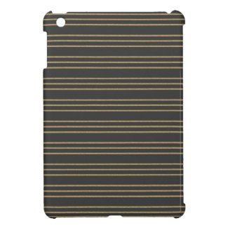 Dark Gray and Gold Glitter Striped iPad Mini Case