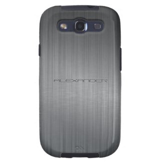 Dark Gray Brushed Aluminum Metal Look-Monogram Galaxy S3 Covers
