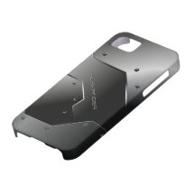 Dark Gray Brushed Aluminum Metal Look-Monogram iPhone 5 Case
