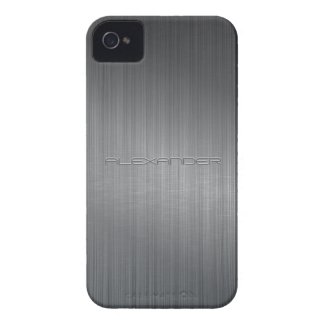 Dark Gray Brushed Aluminum Metal Look-Monogram Case-Mate iPhone 4 Cases