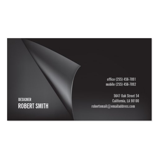 Dark Gray Business Card Double Sided