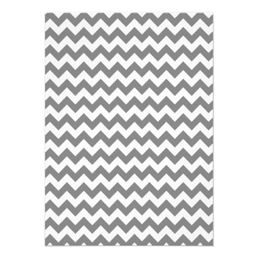 Dark Gray Chevron; zig zag Personalized Announcements