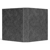 Dark Gray Diamond Plate Texture 3 Ring Binders