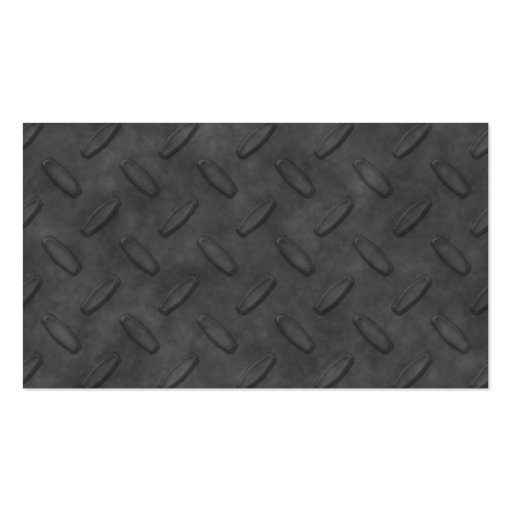 Dark Gray Diamond Plate Texture Business Card Template (front side)