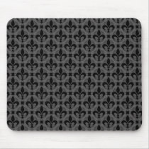 Dark Gray Fancy Fleur de lis Mousepad by Superstarbing Dark Gray Fancy Fleur de lis Mousepad