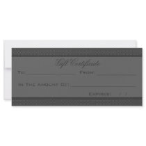 Dark Gray Heart Damask Rack Card