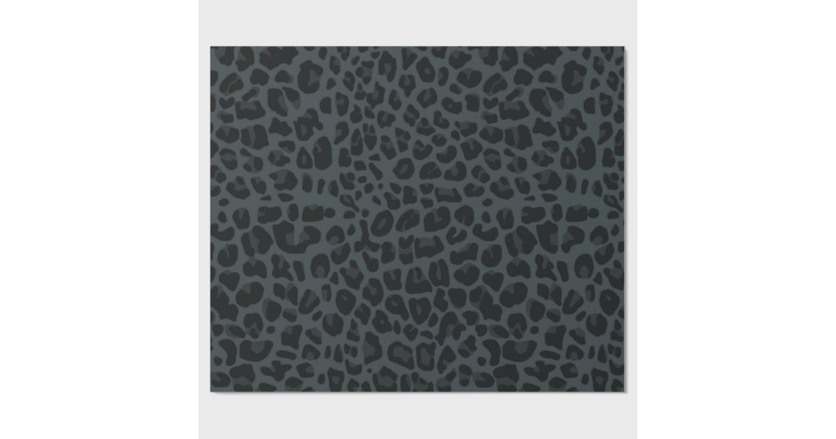dark gray leopard print pattern wrapping paper Zazzle