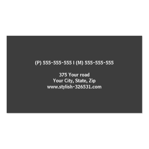 Dark gray modern generic simple masculine personal business cards (back side)