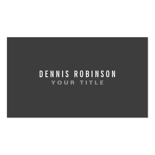 Dark gray modern generic simple masculine personal business cards