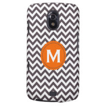 Dark Gray White Monogram Chevron Pattern Galaxy Nexus Covers