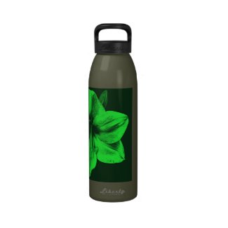 Dark Green Amaryllis Water Bottles