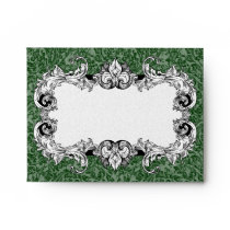 Dark Green and White A2 Gothic Baroque Envelopes