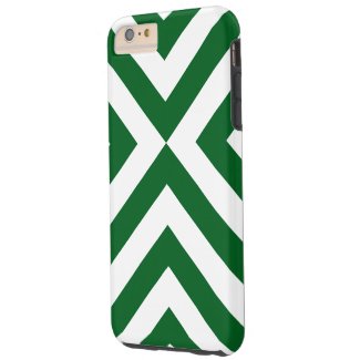 Dark Green and White Chevrons iPhone 6 Plus Case