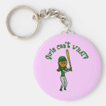 Dark Green Baseball Player Key Chain