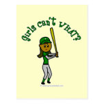 Dark Green Baseball Player Postcard