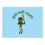 Dark Green Baseball Player Postcards