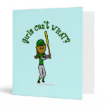 Dark Green Baseball Player Vinyl Binder