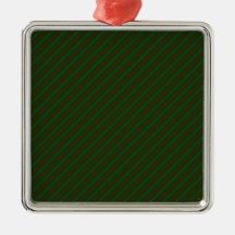 Dark Green Diagonal Striped Pattern. Christmas Tree Ornaments