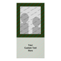 Dark Green Diagonal Striped Pattern. Photo Cards