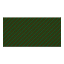 Dark Green Diagonal Striped Pattern. Personalized Photo Card