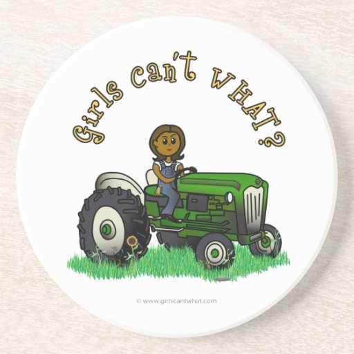 Dark Green Farmer Girl Drink Coasters