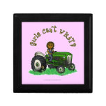Dark Green Farmer Girl Keepsake Box