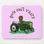Dark Green Farmer Girl Mousepad